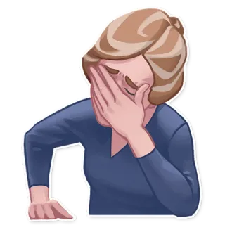 🤦‍♀️ facepalm, déception, réaction, femme, triste telegram sticker