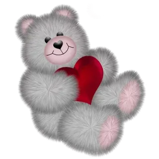 ❤️ ours en peluche, coeur, papillon, mignon, amour, doux, animal, dessin animé telegram sticker