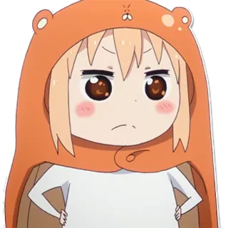 ☹ Umaru Doma Himouto! Umaru-chan anime, cartoon, umaru, hoodie, cute, sassy, manga telegram sticker