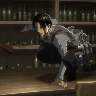 ☁️ Levi Attack on Titan anime, military, Levi, Attack on Titan, violence, action telegram sticker