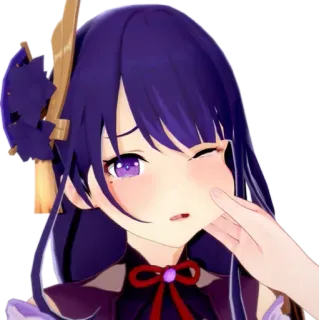 🥰 Raiden Shogun Genshin Impact Anime, Videojuego, Waifu, Genshin Impact, Raiden Shogun, Personaje telegram sticker