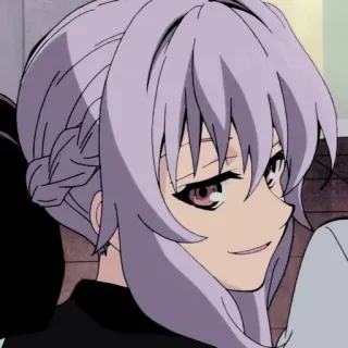 😈 Anime, Chica, Personaje, Sonrisa, Lindo, Ilustración telegram sticker