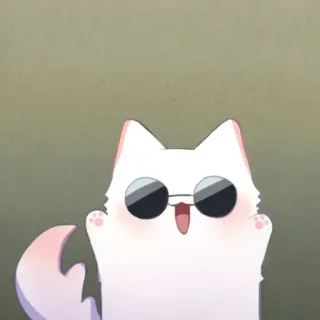 💮 cat, sunglasses, cool, animal, cartoon telegram sticker