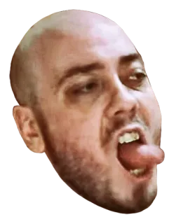 😛 cara, lengua, expresión, calvo, persona whatsapp sticker