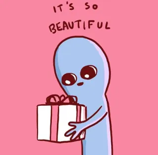 😍 IT'S SO BEAUTIFUL 宇宙人, 可愛い, ギフト, 美しい, プレゼント telegram sticker