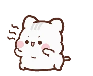 🤜 gatto, arrabbiato, carino, cartone animato, adesivo, infastidito telegram sticker