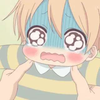 😰 аниме, мальчик, плачет, милый, мультфильм, ребенок telegram sticker