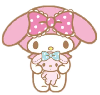 😟 My Melody sanrio, kawaii, imut, kelinci, merah muda telegram sticker