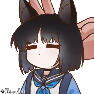🤗 @fix_x_fox Anime, Fuchsmädchen, Schuluniform, Cartoon whatsapp sticker