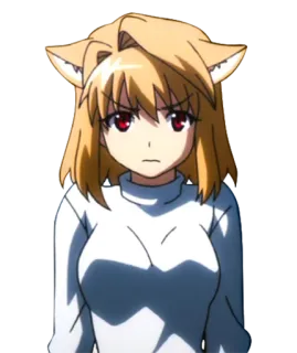 😾 アニメ, キャラクター, 猫耳, 女性, 赤い目, 怒り telegram sticker
