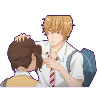 😠 anime, couple, romance, relationship, school uniform whatsapp sticker