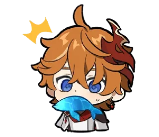 🐟 Tartaglia Genshin Impact anime, genshin impact, tartaglia, chibi, fish telegram sticker