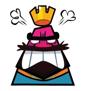 😡 Dessin animé, En colère, Roi, Rouge, Couronne, Clash Royale whatsapp sticker