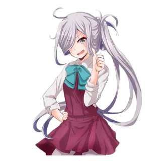 🙌 Anime, Mädchen, Charakter, Süß, Daumen hoch, Illustration whatsapp sticker