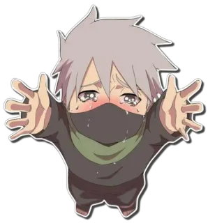 😭 Kakashi Naruto 애니메이션, 만화, 카카시, 슬픈, 울음, 치비 telegram sticker