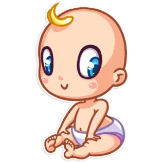 👶 baby, cartoon, infant, cute, diaper telegram sticker