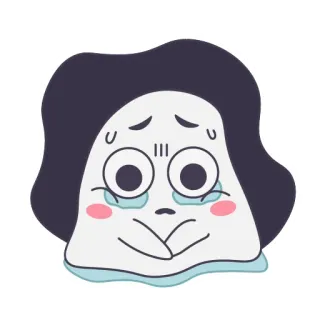 😭 triste, chorando, emoji, desenho animado, emoção, angústia telegram sticker