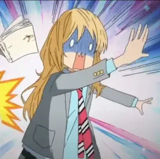 🎻 Kaori Miyazono Your Lie in April アニメ, かわいい, 心配, キャラクター, 女の子, マンガ telegram sticker