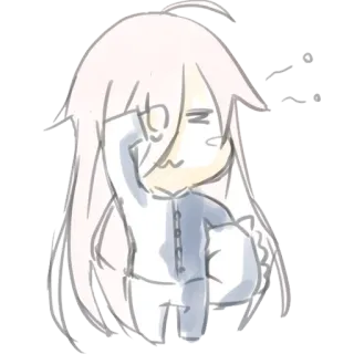 😪 アニメ, ちびキャラ, イラスト, 眠い, 漫画, マンガ telegram sticker