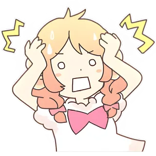 😱 漫画, 衝撃, ストレス, パニック, アニメ, キャラクター, かわいい whatsapp sticker