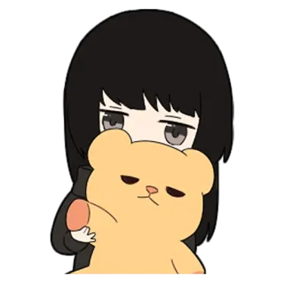 🖤 anime, girl, bear, cute telegram sticker