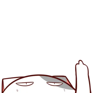 🖕 gato, dedo do meio, gesto ofensivo, desenho animado, meme telegram sticker
