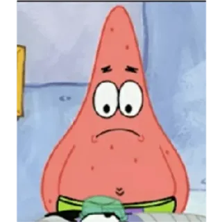 😳 Patrick Star Spongebob Squarepants 卡通, 海绵宝宝, 派大星, 海星, 伤心 whatsapp sticker