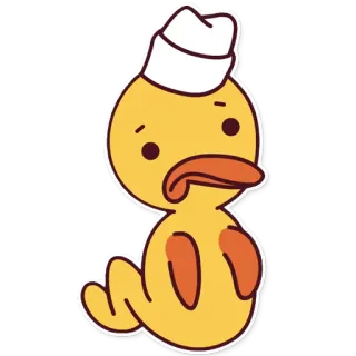 😟 утка, мультфильм, животное, милый, желтый, моряк telegram sticker