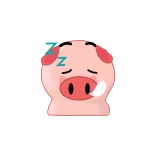 🥱 Z porco, animal, sono, fofo, desenho animado telegram sticker