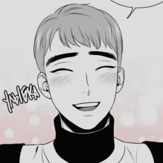 😄 YAYEHA อนิเมะ, ยิ้ม, มีความสุข, สีเทา telegram sticker