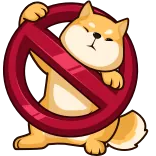 ❌ chien, shiba inu, interdit, non autorisé, cercle barré telegram sticker