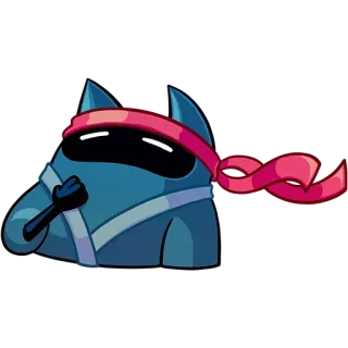 🤔 Ninja, Desenho animado, Sticker, Bandana, Gato, Personagem telegram sticker