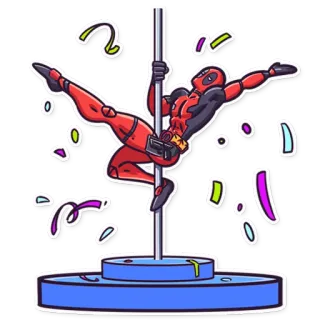 🎉 Deadpool Deadpool, pole dance, sticker, superhero, marvel telegram sticker
