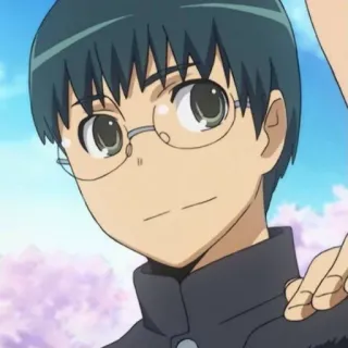 🖤 anime, boy, glasses, school uniform telegram sticker