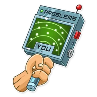 😰 PROBLEMS
YOU problèmes, radar, toi, détecté, humour, dessin animé whatsapp sticker