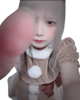 ☝️ Cosplay, Anime, Meisje, Middelvinger telegram sticker
