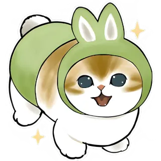 🐰 고양이, 새끼고양이, 토끼, 동물, 귀여운, 카와이 telegram sticker