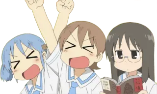 ✌ Nichijou anime, nichijou, school, friends telegram sticker