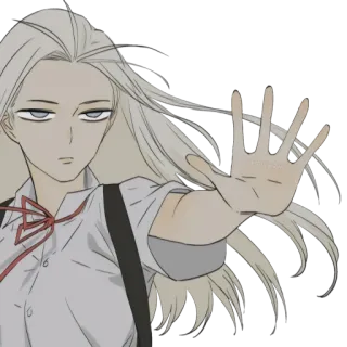 ✋ Anime, Personaje, Mano, Ilustración, Persona, Alto telegram sticker
