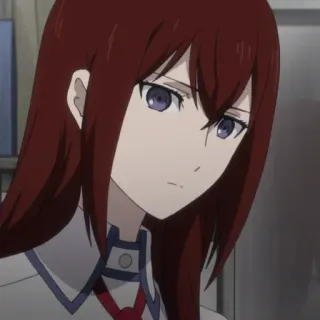 ⏱ Kurisu Makise Steins;Gate anime, cabelo vermelho, Kurisu Makise, Steins;Gate, séria, mulher whatsapp sticker
