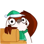 👋 chim, cú mèo, giáng sinh, ông già Noel, hoạt hình telegram sticker