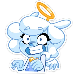 🥴 thiên thần, hào quang, hoạt hình, nhãn dán, dễ thương, nhân vật telegram sticker