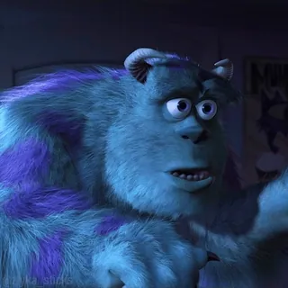 😴 Sully Monsters, Inc. Monster, Blau, Fell, Niedlich, Cartoon, Disney, Pixar telegram sticker