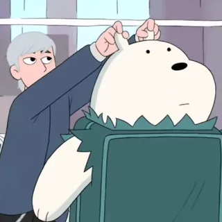 😍 Ice Bear We Bare Bears мультфильм, медведь, белый медведь, Мы обычные медведи, персонаж, анимация whatsapp sticker