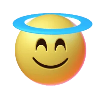 🌟 Emoji, Glimlach, Halo, Engel, Cartoon, Smiley, Positief telegram sticker