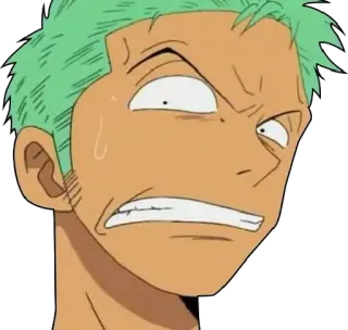 😷 Zoro One Piece anime, pirate, worried, character, swordsman telegram sticker