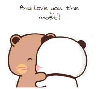 ❤️ And love you the most!! amour, couple, ours, mignon, romantique telegram sticker