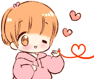 ❤️ mignon, cœur, amour, kawaii, chibi, animé telegram sticker