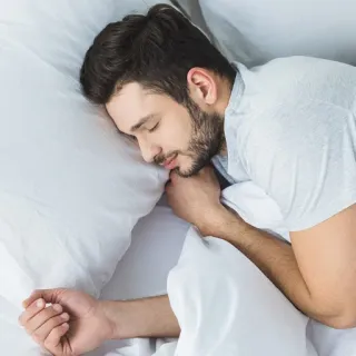 ☺️ man, sleeping, bed, pillow, relaxing, rest, bedroom telegram sticker