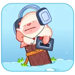 🤩 ape, headphones, music, rain, cartoon, animation telegram sticker